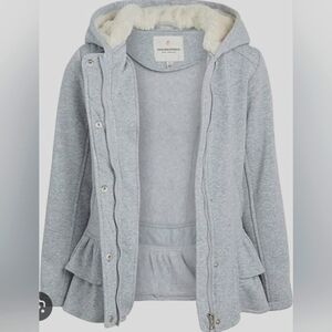 Girls Urban Republic Gray Zip-Up Jacket With Faux Fur Kids Winter Coat